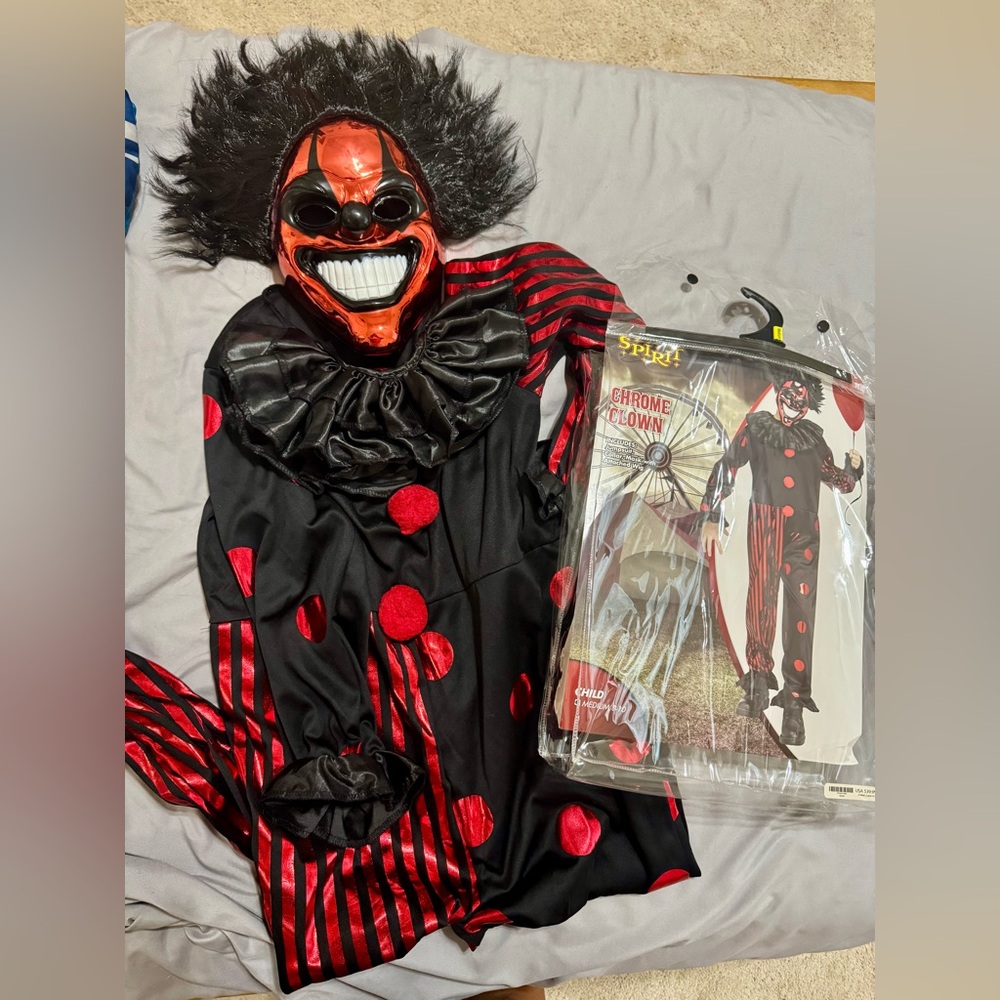 Spirit Chrome Clown Kids Costume - Black and Red